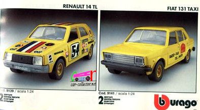 catalogue-burago-1983-catalogo-bburago-1983-catalog-burago-1983-katalog-burago-1983-renault-r14-tl-fiat-131-taxi