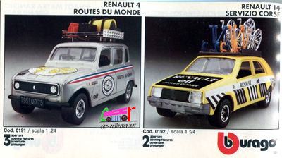catalogue-burago-1983-catalogo-bburago-1983-catalog-burago-1983-katalog-burago-1983-renault-r4-routes-du-monde-renault-r14-servizio-corsa