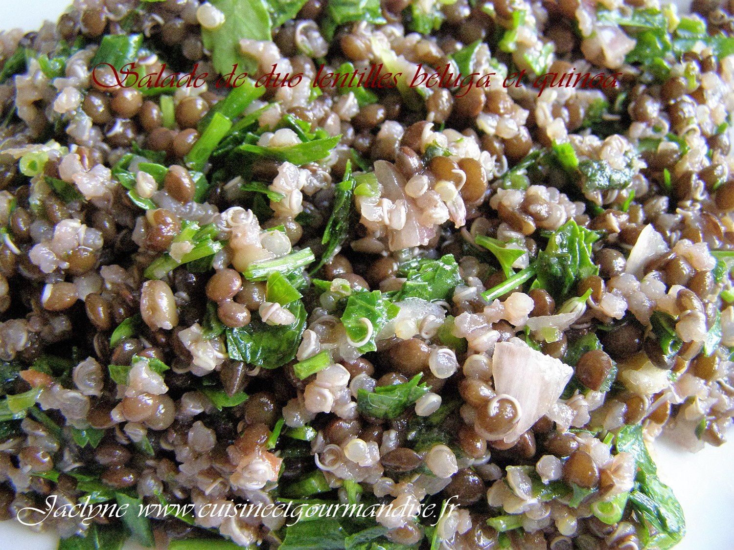 Salade de lentilles béluga et quinoa Markal bio. Indice glycémique bas -  Cuisine et gourmandise Jaclyne