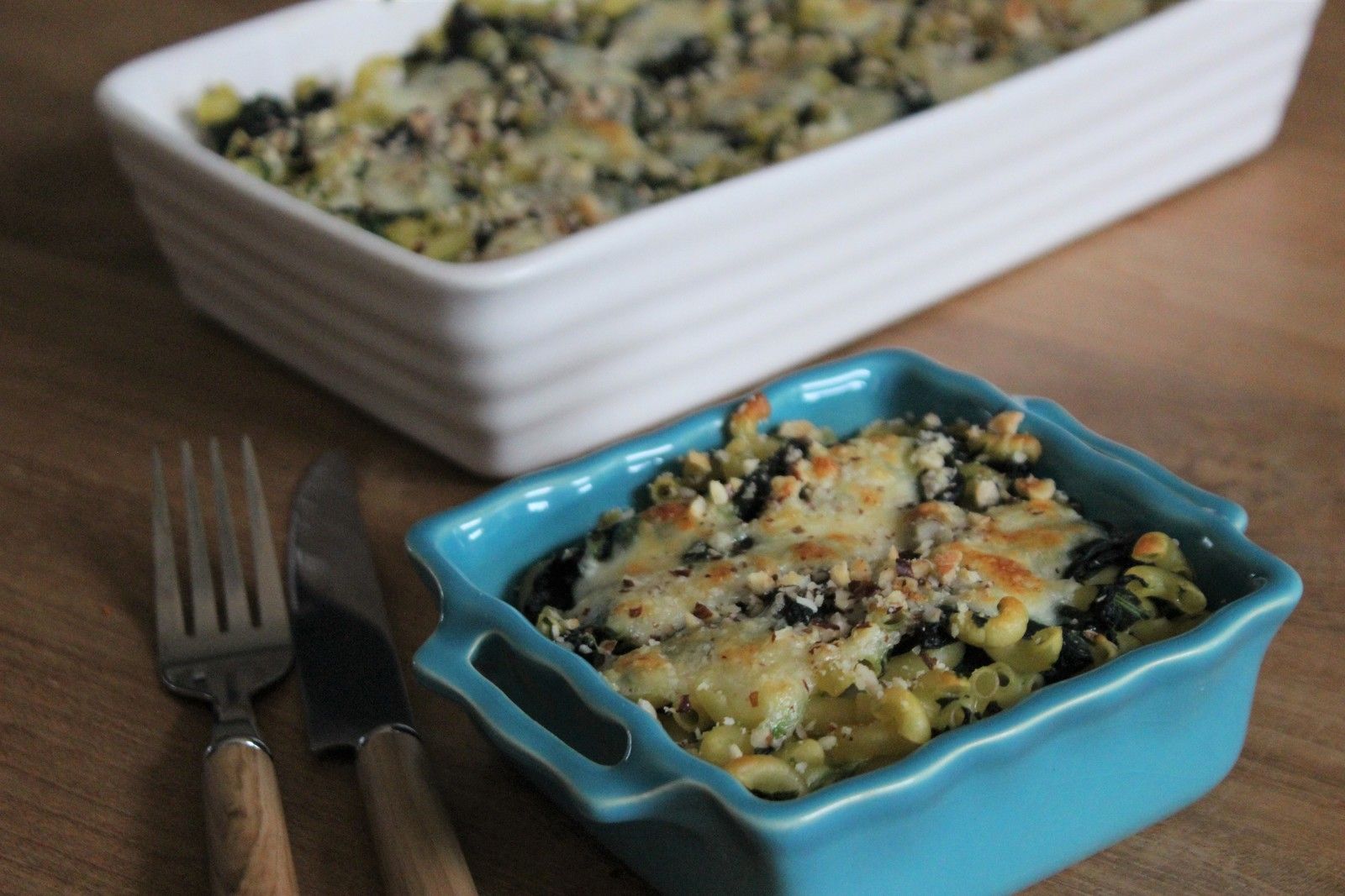 GRATIN PATES EPINARDS NOISETTE
