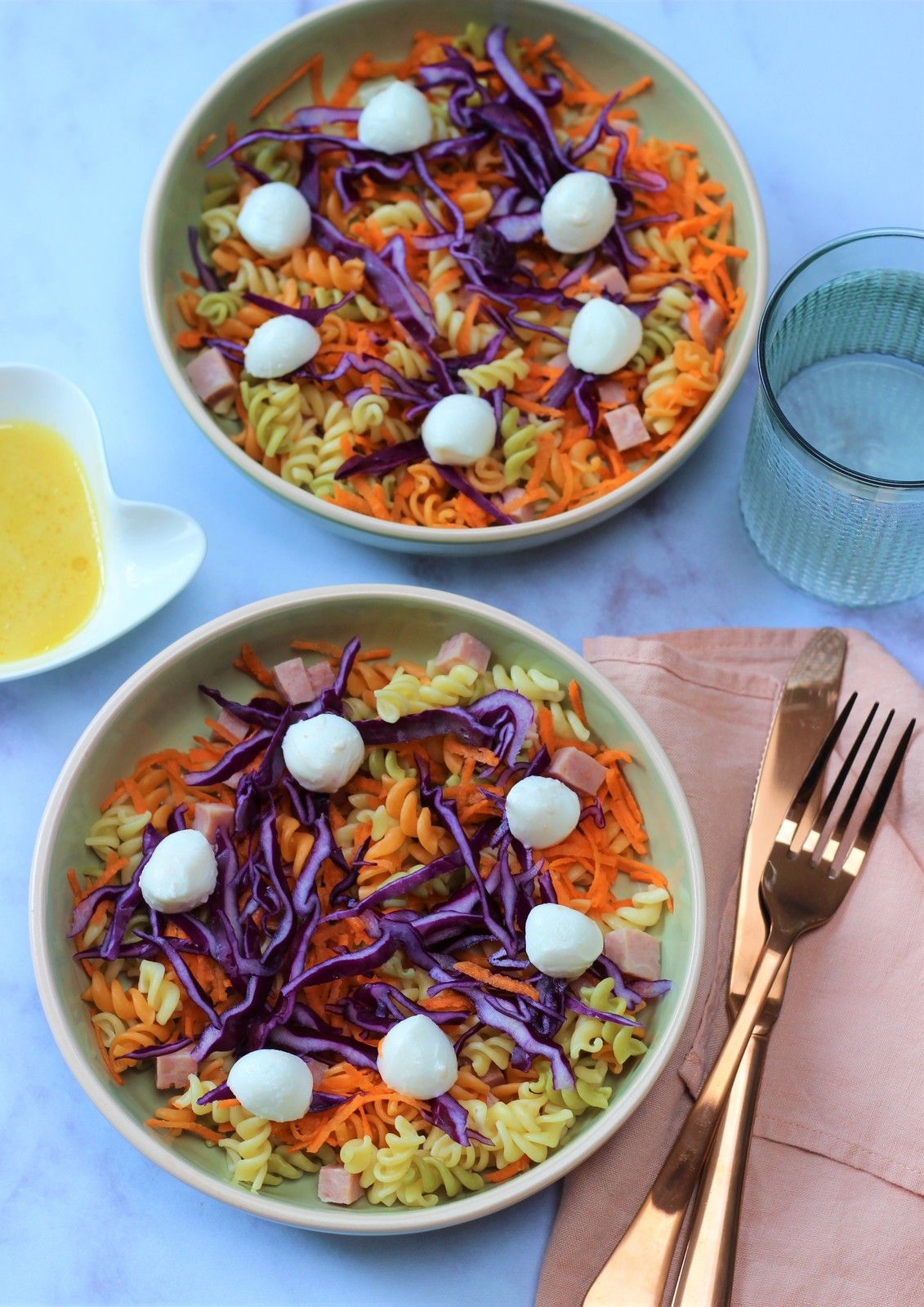 salade de pates chou rouge carottes