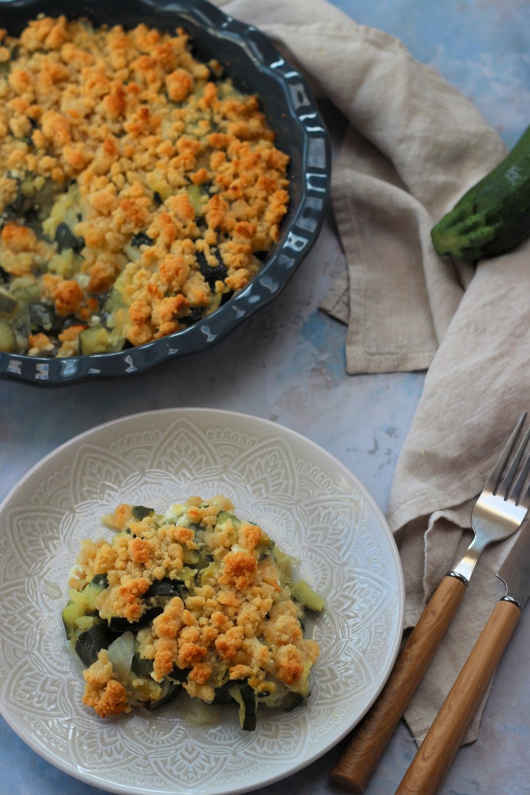 crumble courgettes feta 