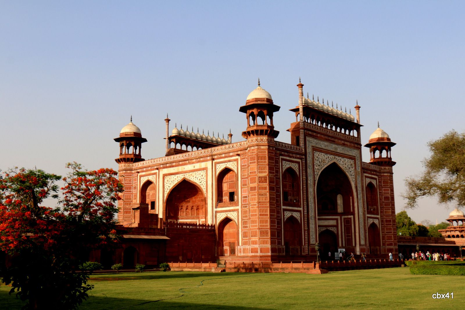 Entrée de l'enceinte du Taj Mahal, Agra (Uttar Pradesh, Inde)