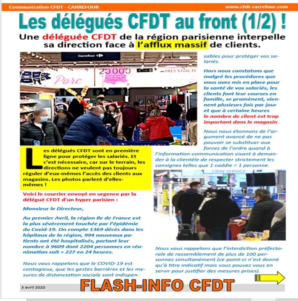 Une déléguée CFDT de la région parisienne interpelle sa direction face à l’aﬄux massif de clients.