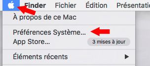 Accès aux préférences systemes de votre mac