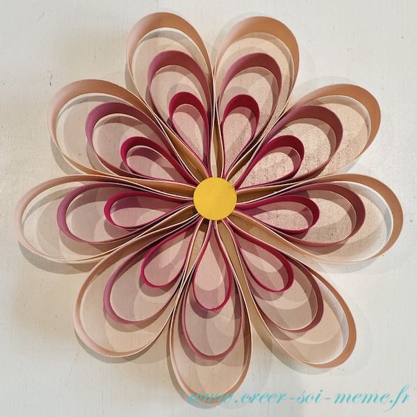 fleurs en papier à partir de bandes de papier a faire avec les enfants idée pour les occuper