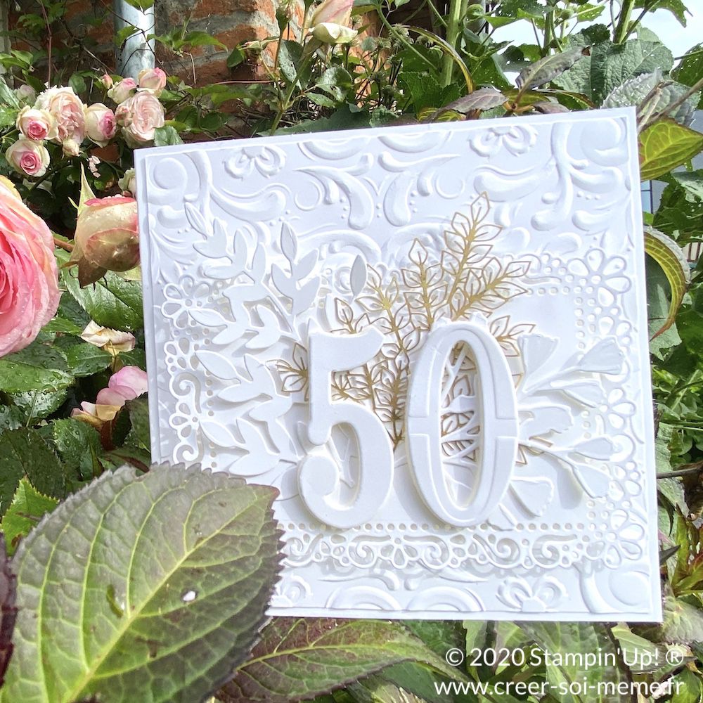 Carte artisanale anniversaire 60 ans - papier chiffon fait main