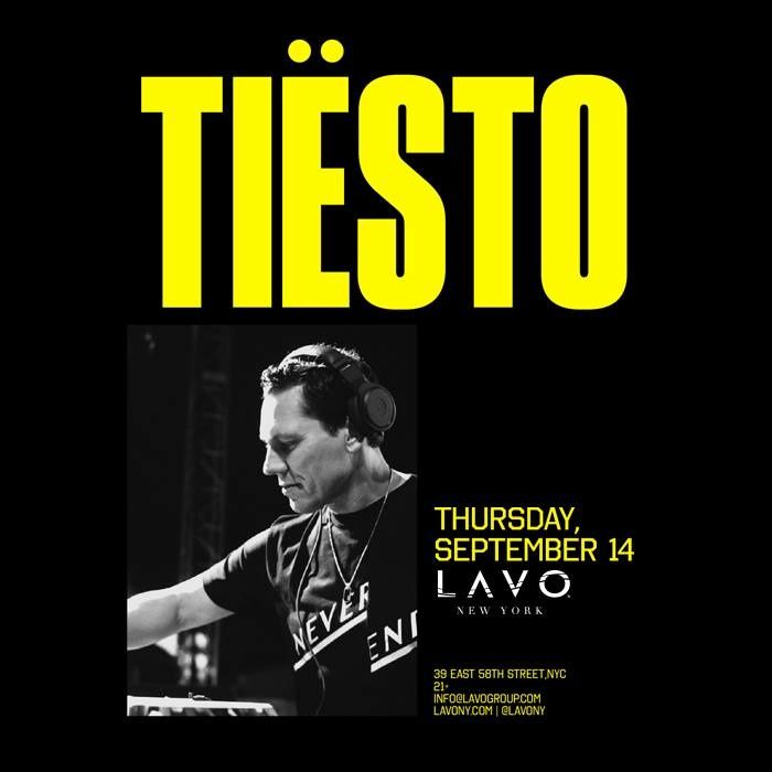 Tiësto date | Lavo | New York, NY - September 14, 2017