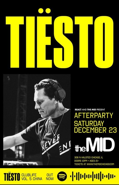 Tiësto date | The MID | Chicago, IL - december 23, 2017