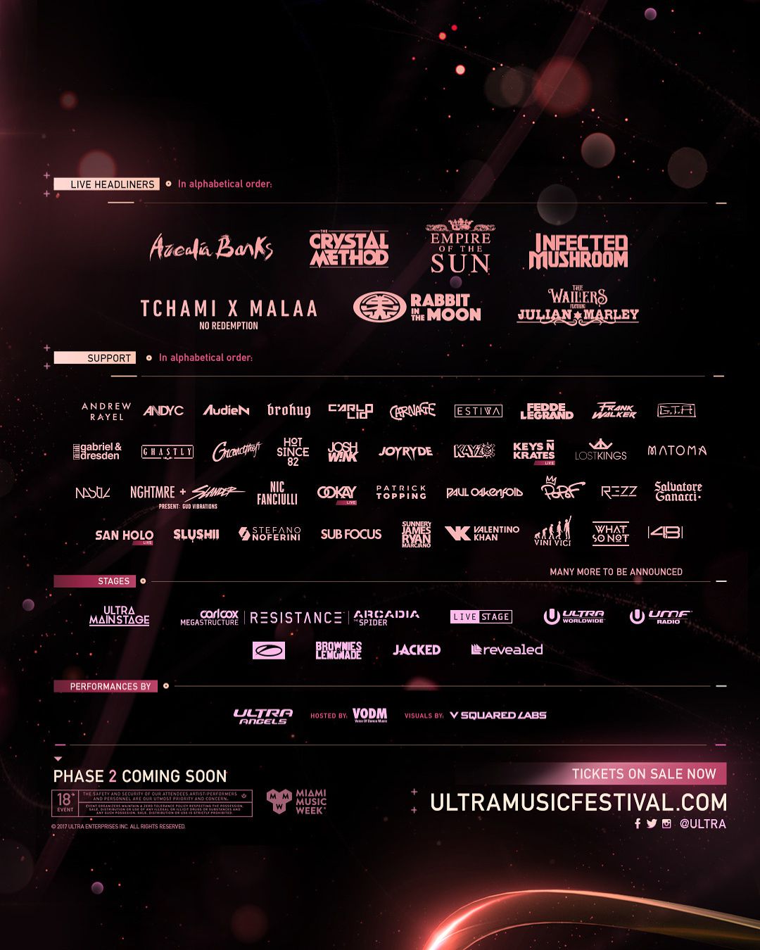 ultra miami 2018 line up, tickets, dj