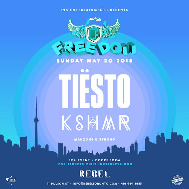 Tiësto date | Rebel | Toronto, ON, Canada - may 20, 2018
