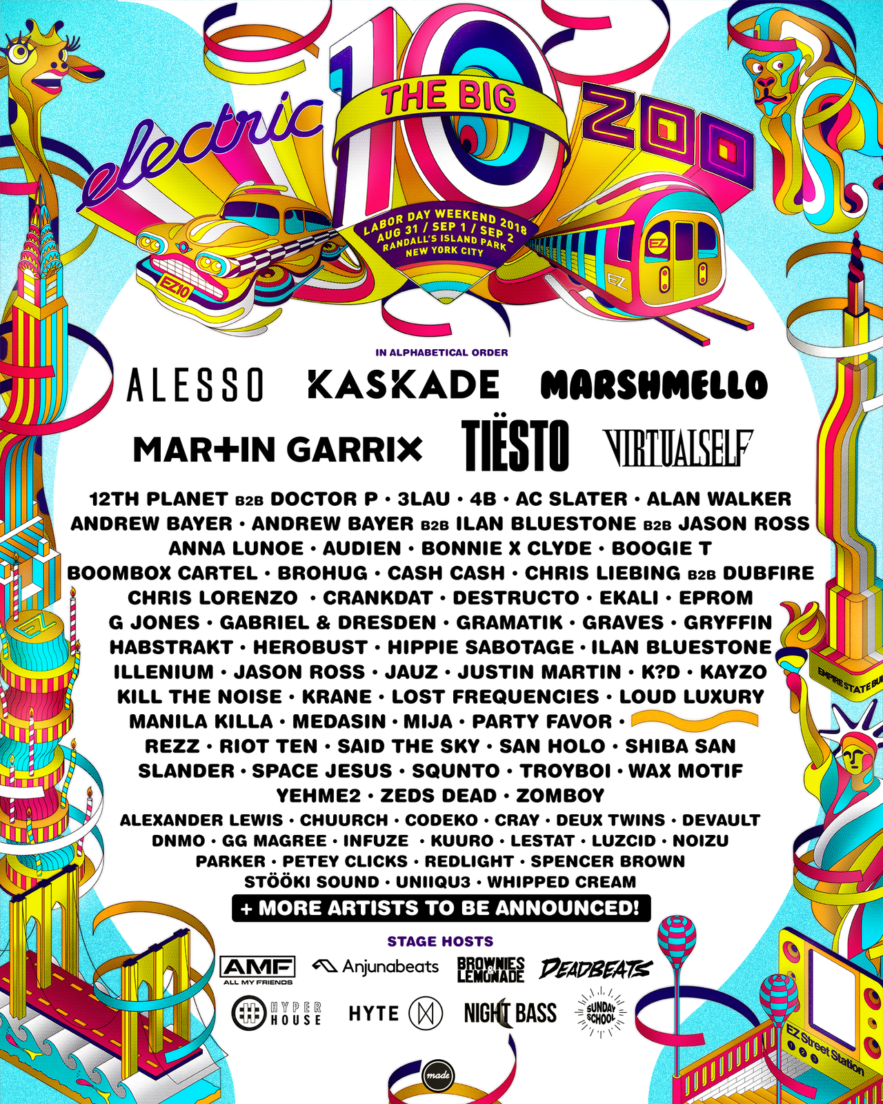 Tiësto date | Electric Zoo | New York, NY - august 31, september 1/2, 2018