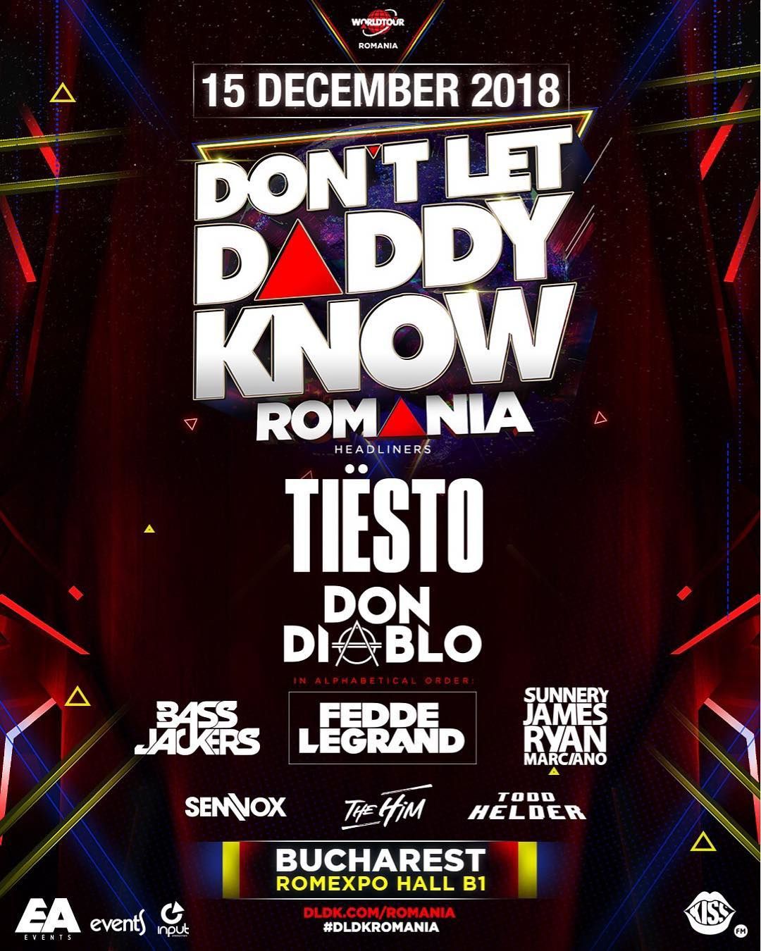 Tiësto date | Don’t Let Daddy Know | Bucharest, Romania - December 15, 2018