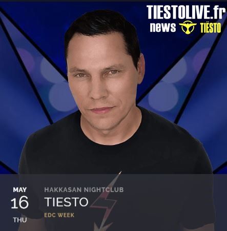 Tiësto date  Hakkasan  Las Vegas, NV - May 16, 2019