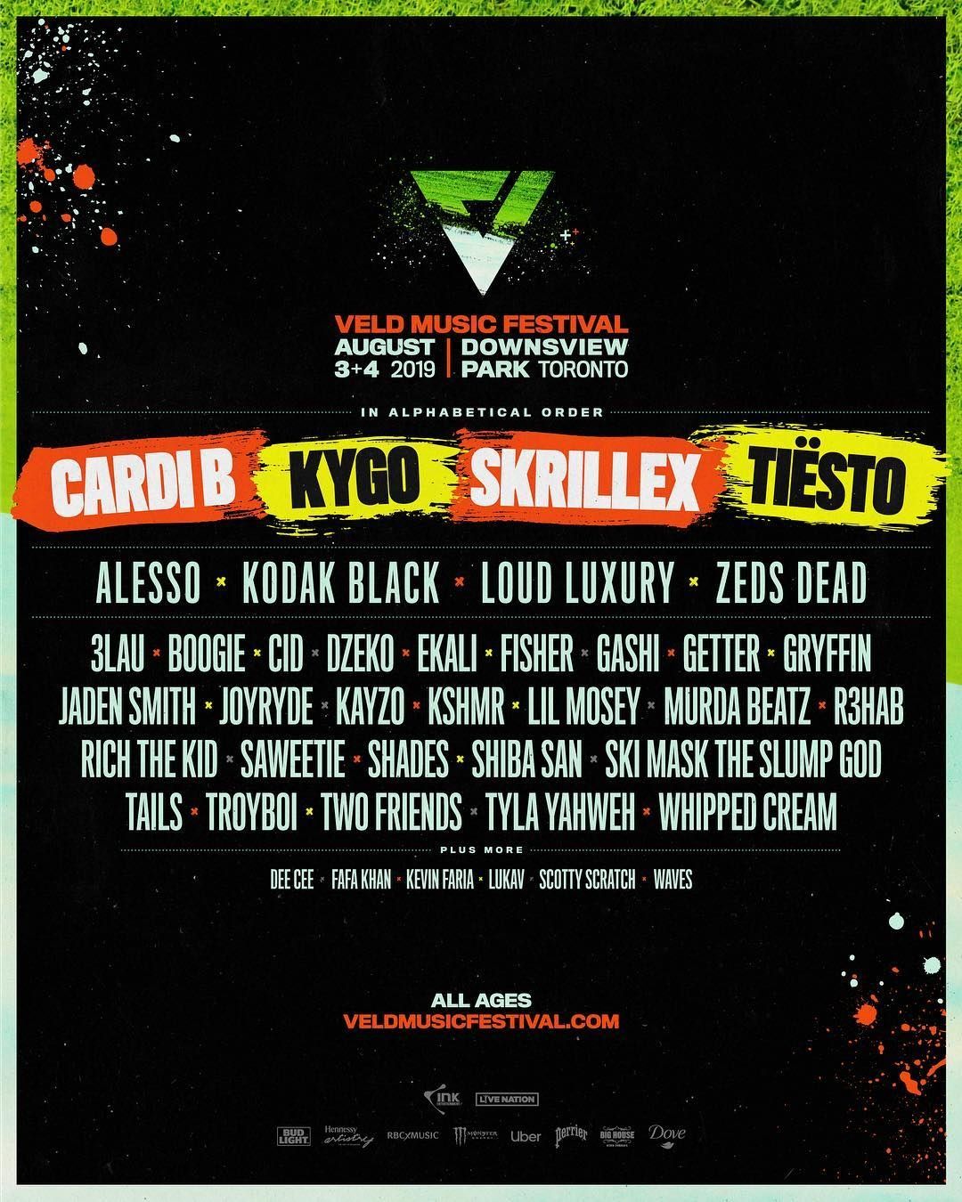 Tiësto date | Veld Music Festival | Toronto, ON - August 03/04, 2019