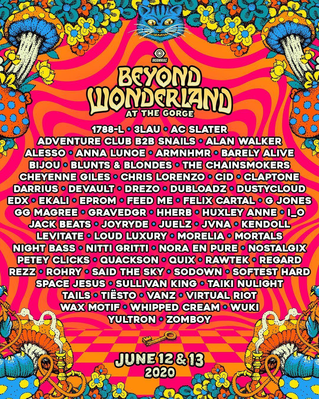 Tiësto date | Beyond Wonderland | George, WA - june 12/13, 2020