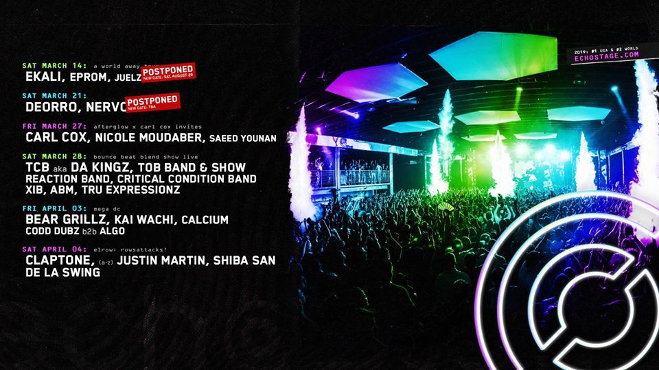 ⚠ Echostage in Washington DC, postpones 2 dates due to coronavirus ⚠