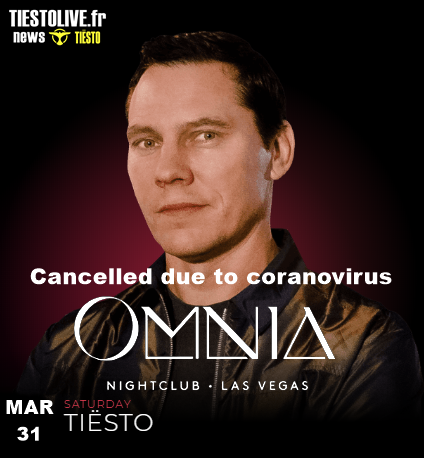 Tiësto date CANCELLED | Omnia | Las Vegas, NV - march 31, 2020