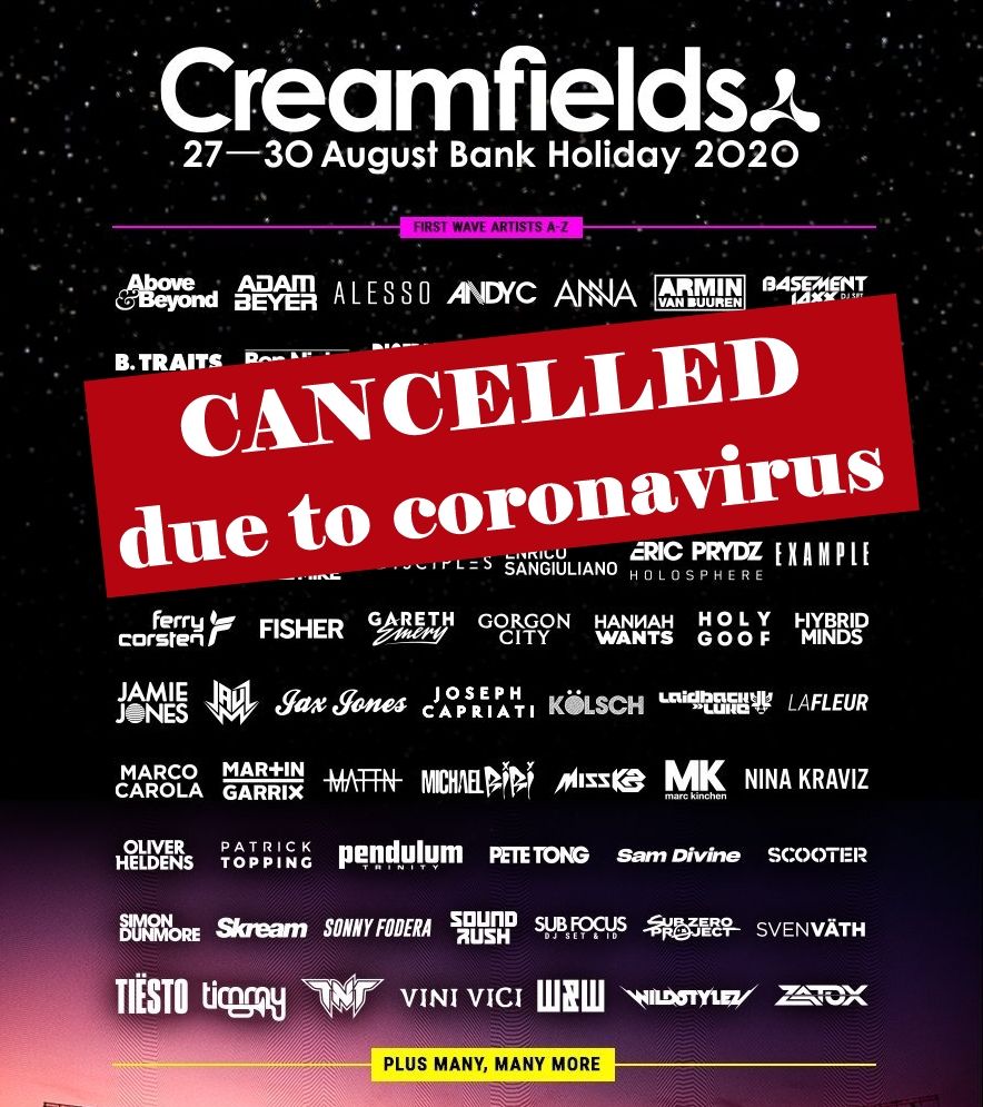 Tiësto date CANCELLED due to coronavirus | Creamfields | Daresbury, UK - august 30, 2020