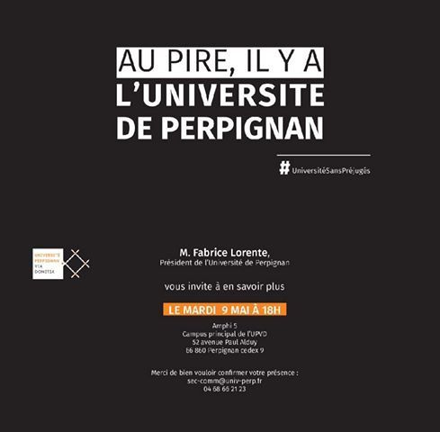 Perpignan/Université: la campagne de dénigrement n'était que le premier volet pour une campagne de promotion anti-préjugés pour l'image de la fac! interview Fabrice Lorente par Nicolas Caudeville