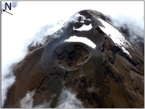 Tungurahua - survol du sommet le 17.10.2016  - photo  M. Almeida / IGEPN