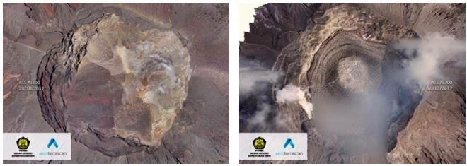 Agung cratère - entre le 20.10.2017 et le 10.02.2018 -photo drone PVMBG