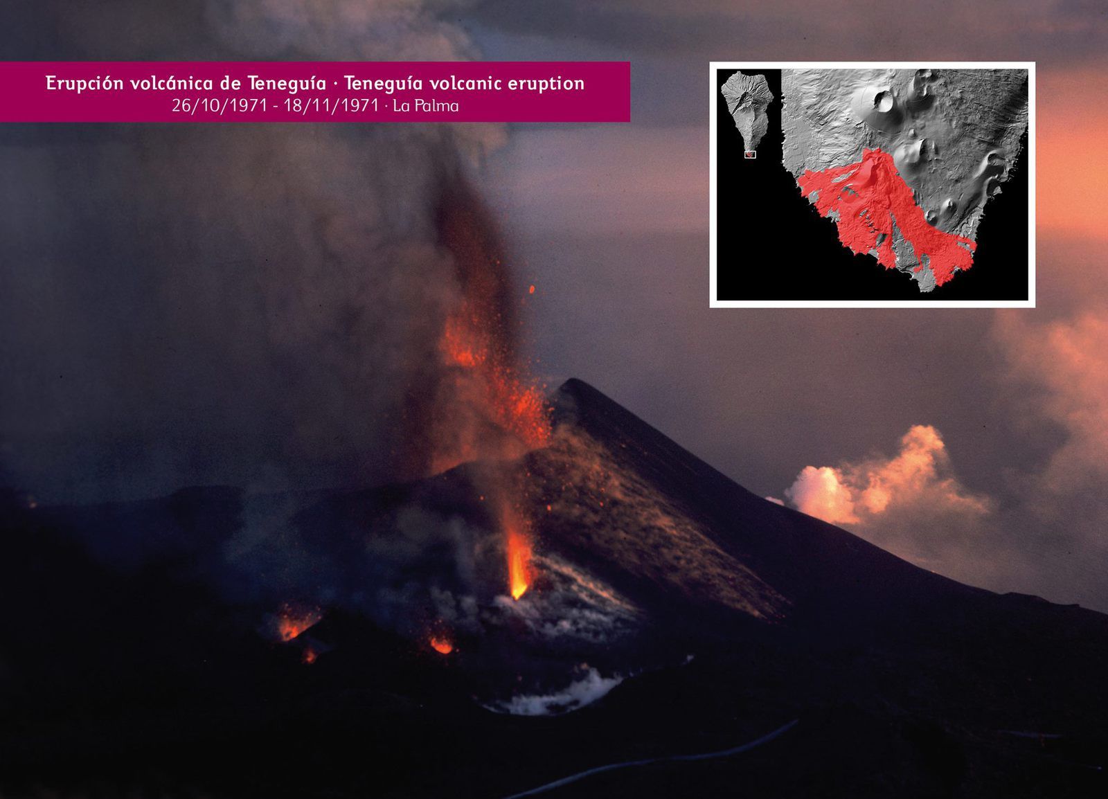 L'éruption du Teneguia sur La Palma en 1971.