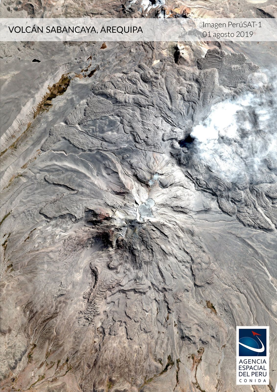 Sabancaya - photo Agencia espacial del Peru / Conida du 01.08.2019