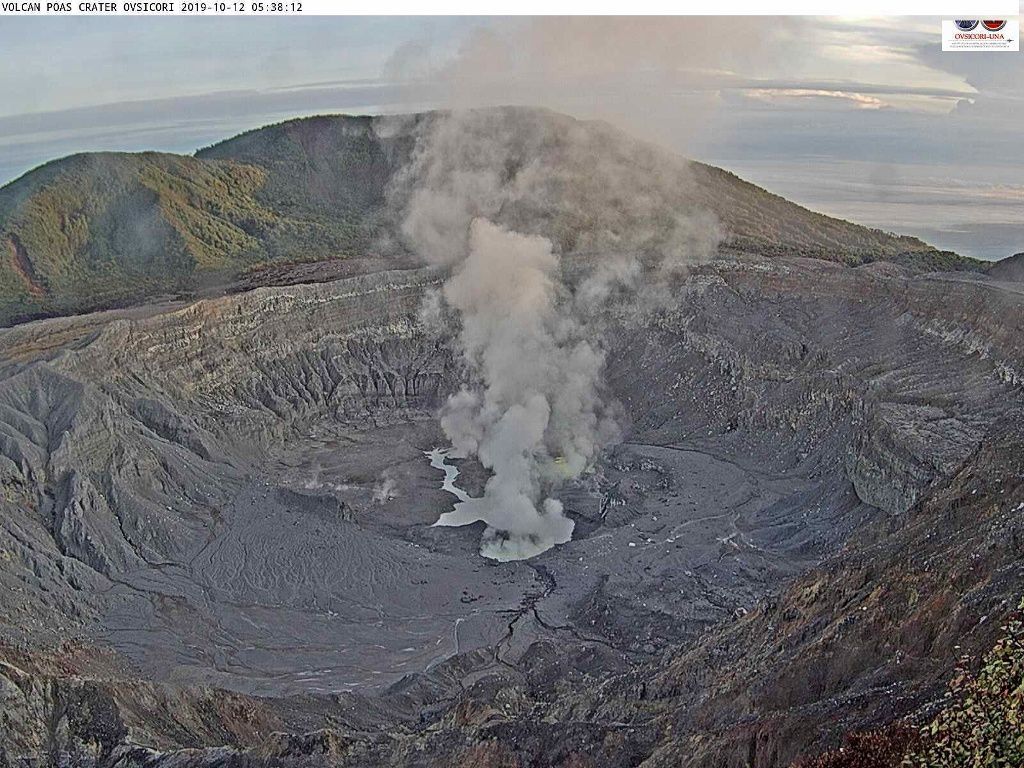  Poas - the crater on 12.10.2019 / 05.38, for comparison - Ovsicori webcam