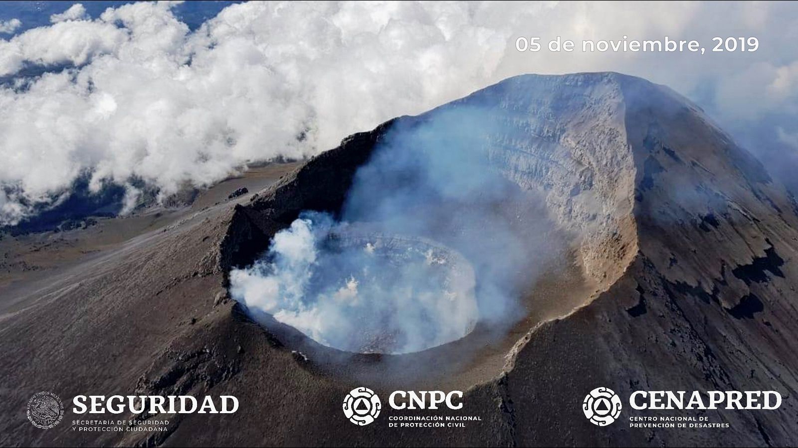 Popocatépetl - overflight of volcano and dome # 85 - Doc. Cenapred / CNPC / UNAM / Seguridad