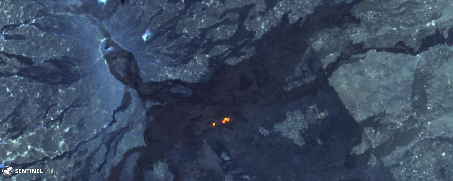  Erta Ale - hot spot au SE de la caldeira -  Sentinel-2 L1C image on 2019-12-25 bands 12,11,8A - un clic pour agrandir