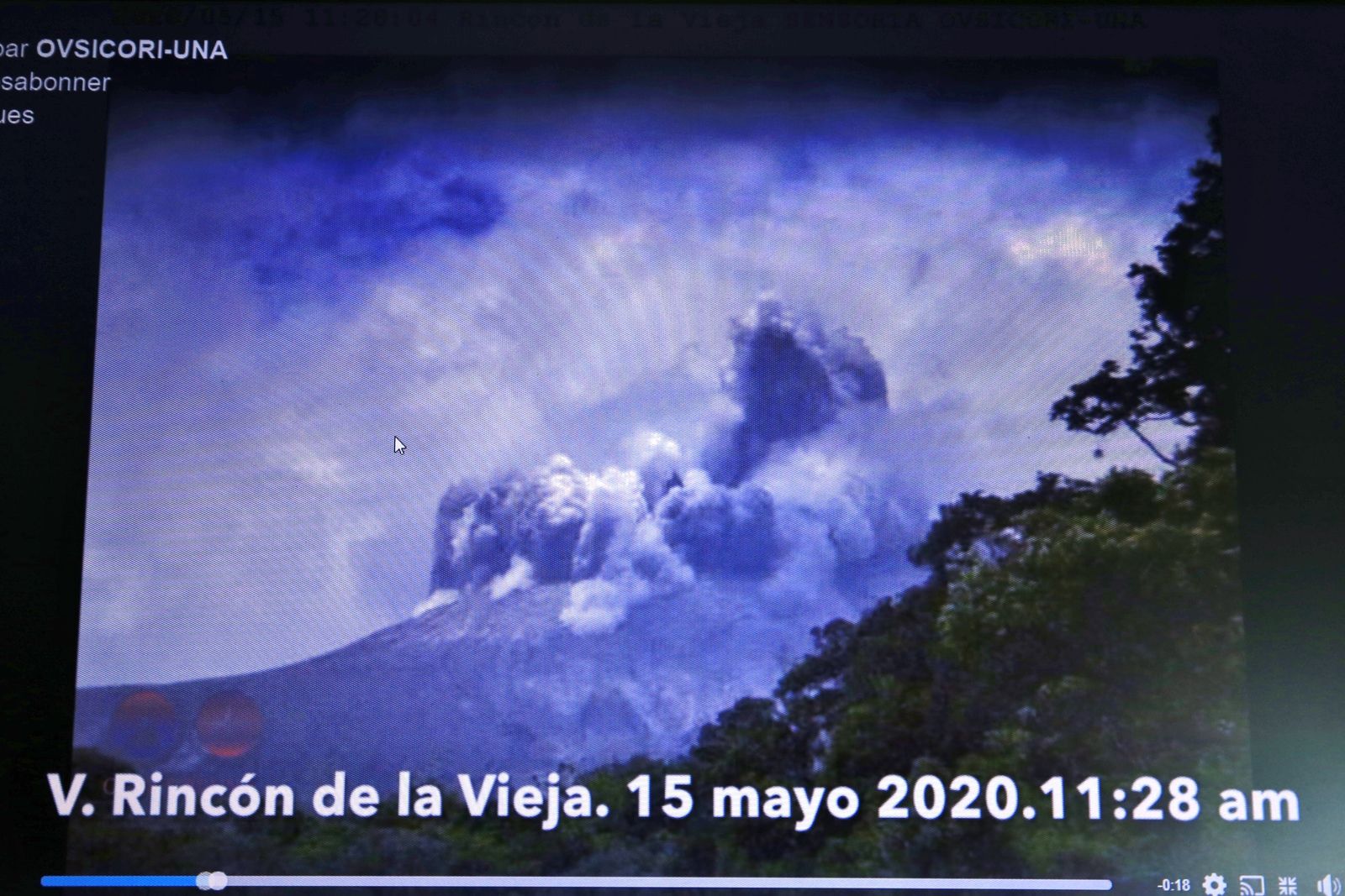 Rincon de La Vieja - hydrothermal eruption of 15.05.2020 / 11.28 am - Screan Ovsicori video