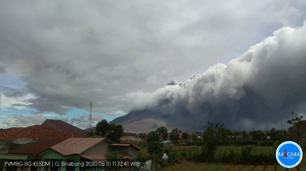  Sinabung - episode of 08/10/2020 / 11:32 WIB - photo PVMBG & Magma Indonesia
