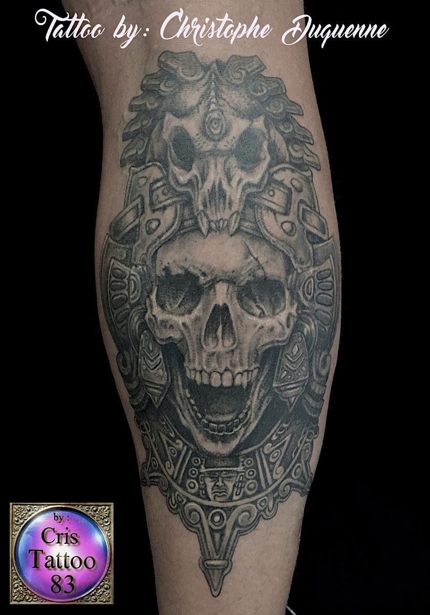 maya skull tattoo