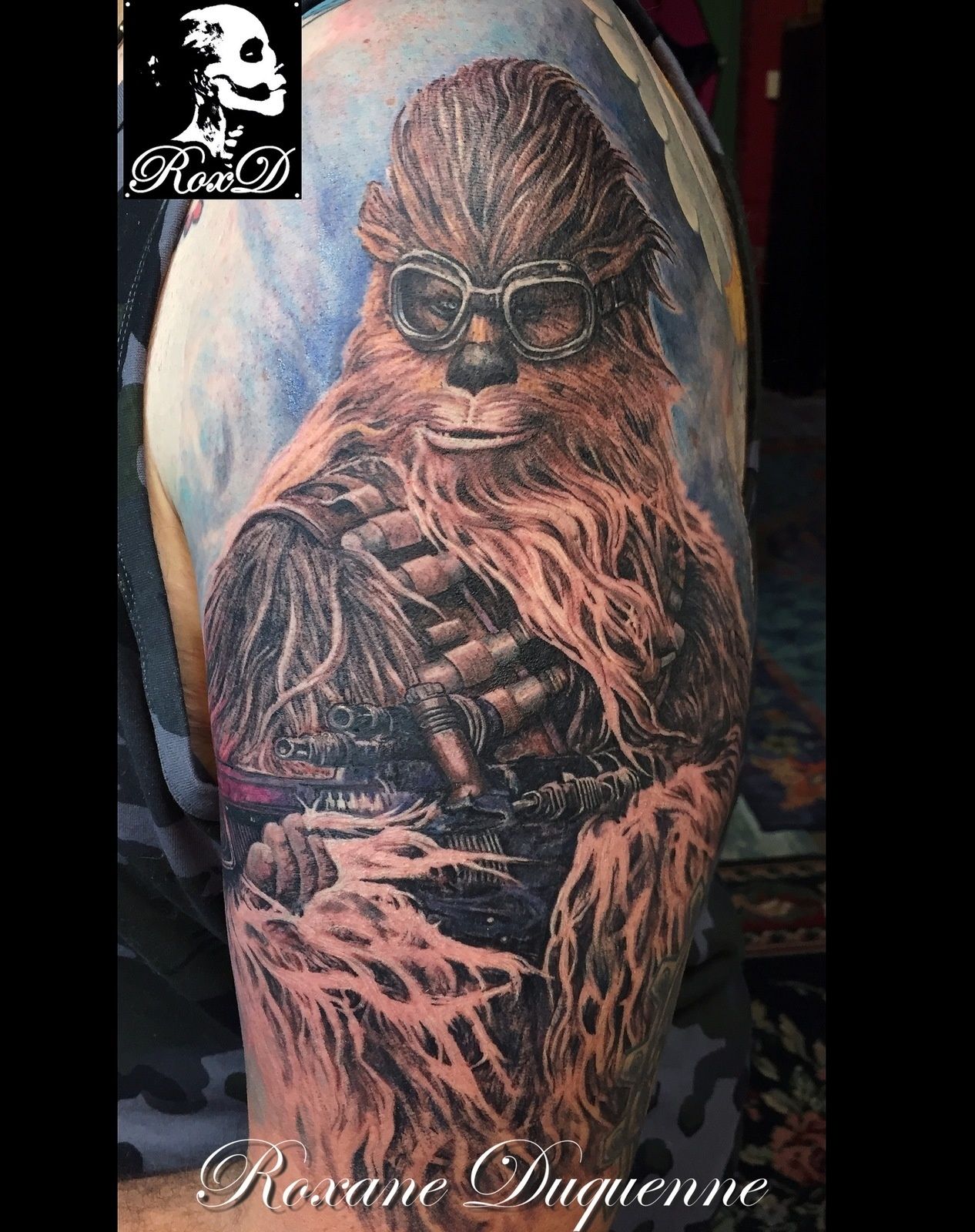 chewbacca star wars tattoo by Roxane Duquenne