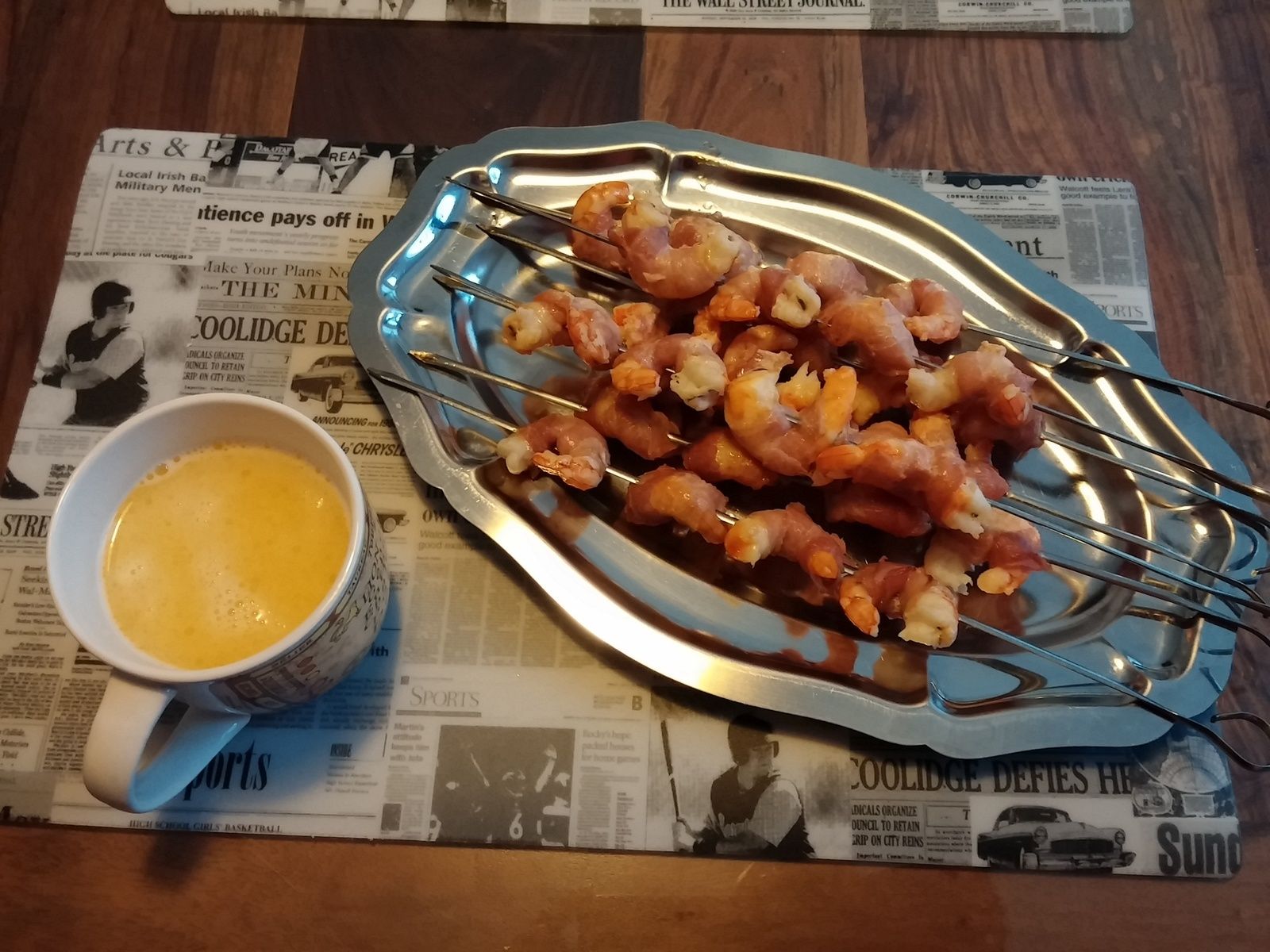 Brochettes de gambas...