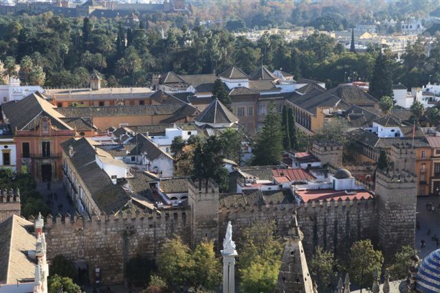 L'Alcazar de Séville vu depuis la Giralda