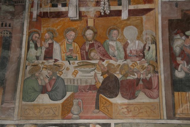 Bessans, peintures murales de la chapelle Saint-Antoine : la Cène