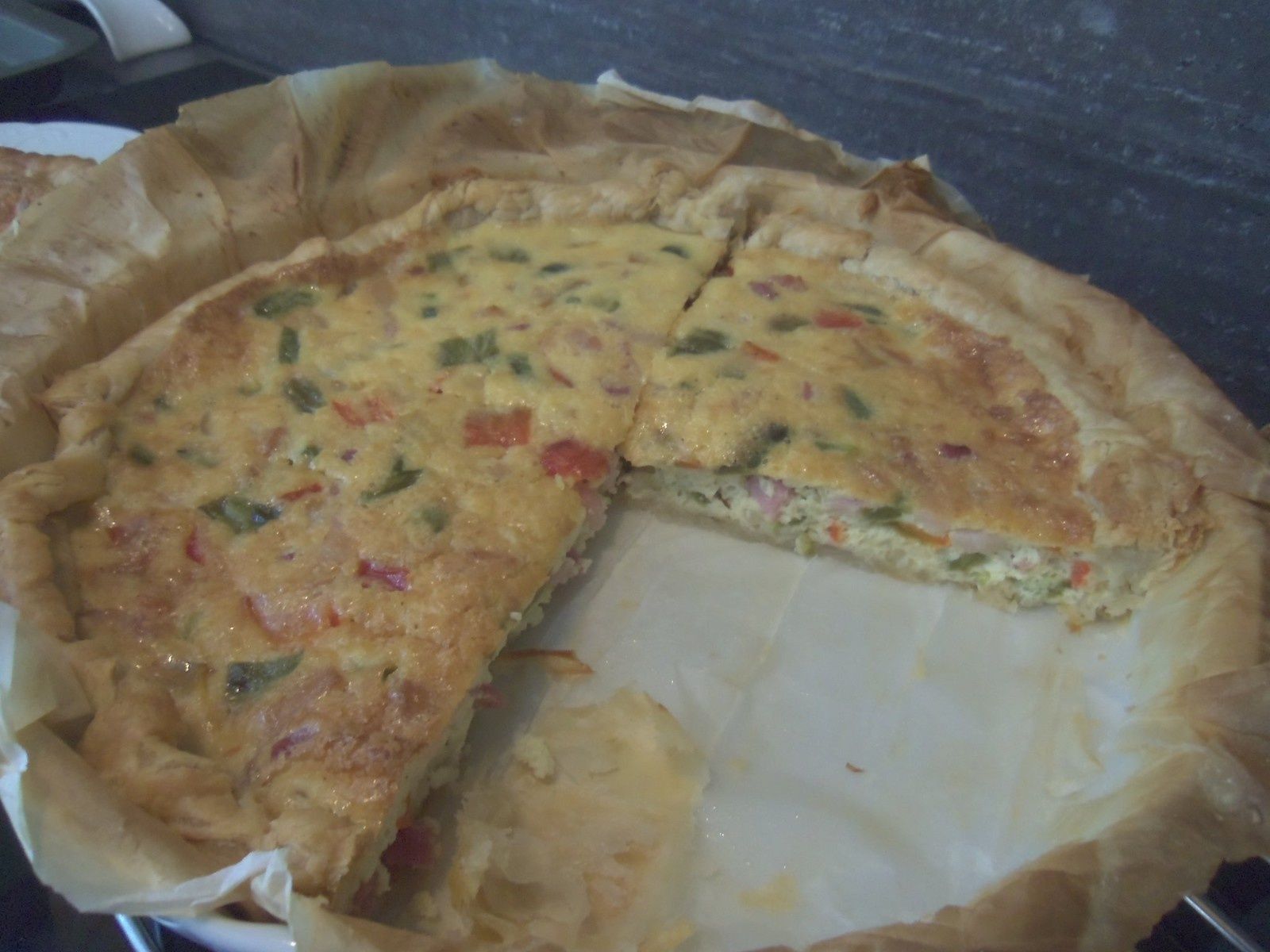 Tarte lardons et poivrons La p'tite cuisine de Sybille