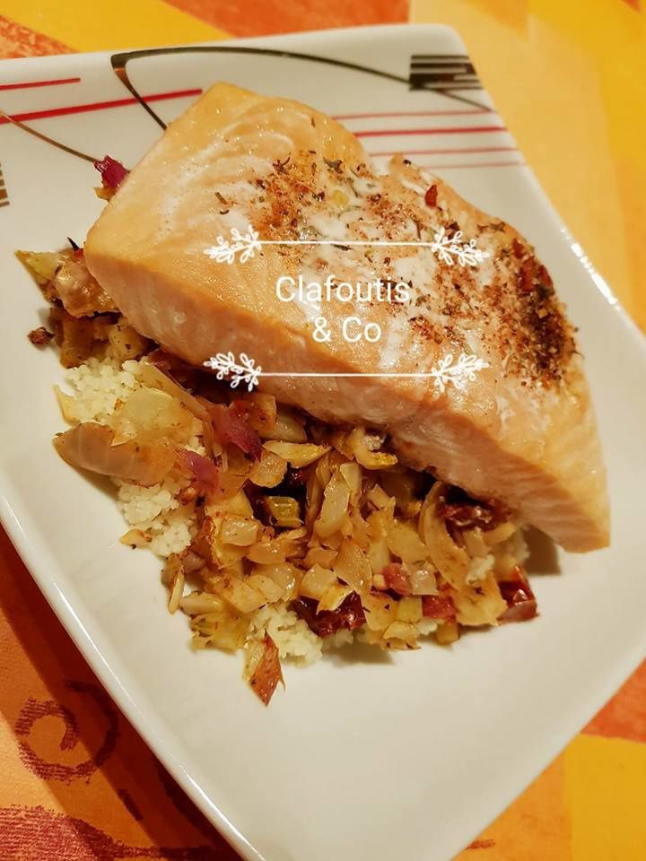 Saumon sur son lit de fenouil & Semoule