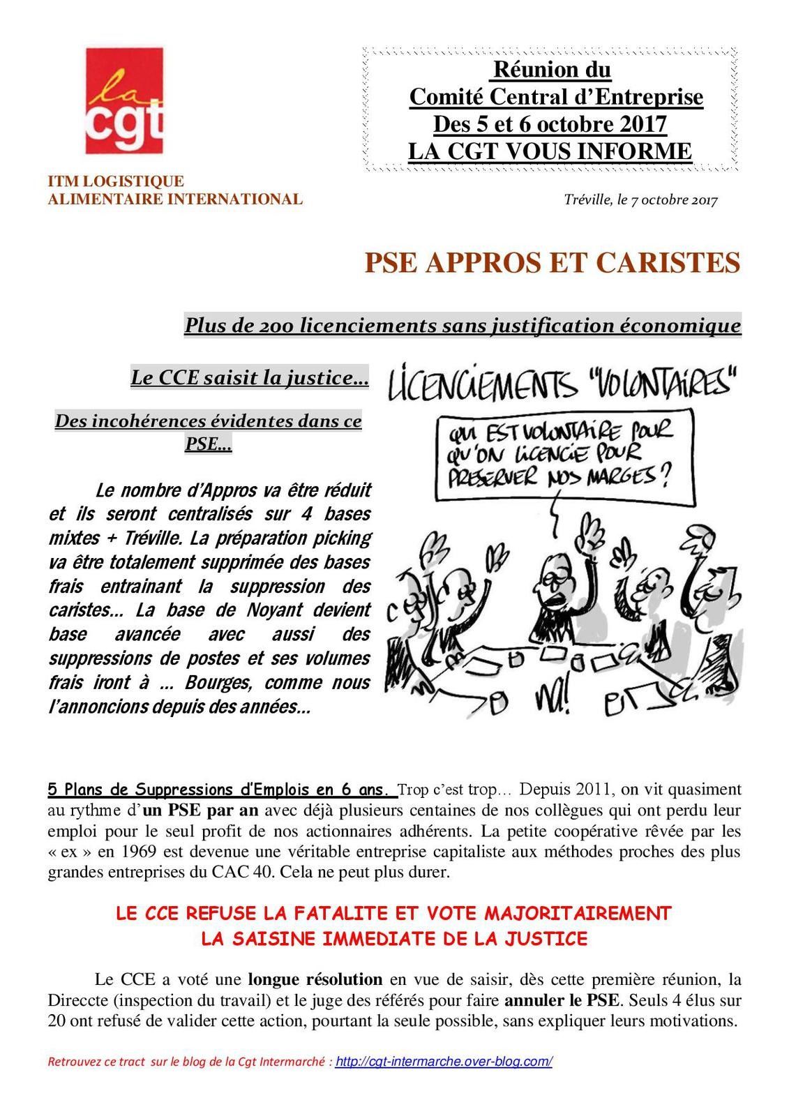 PSE APPROS ET CARISTES  Plus de 200 licenciements sans justification économique  