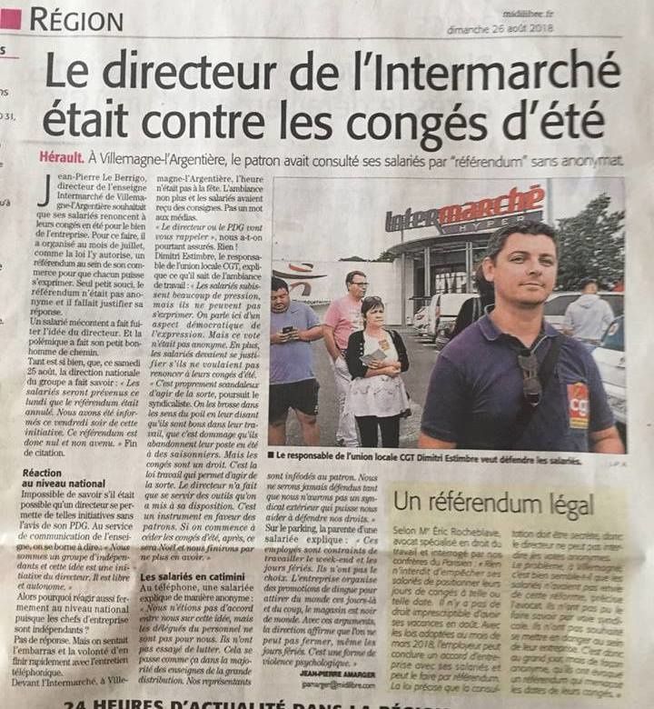 Le Directeur de l'Intermarché était contre les congés payés 