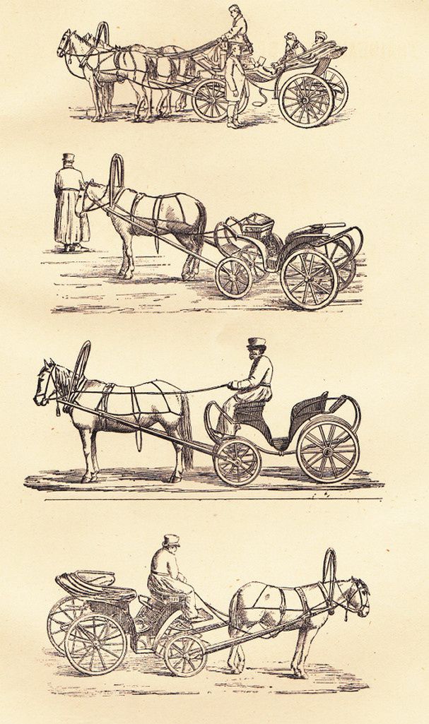 Les deux derniers dessins nous présentent les deux types de suspension des drojskis