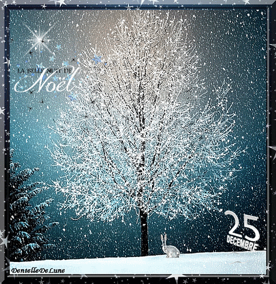 C'est la belle nuit de Noël - gif animé scintillant