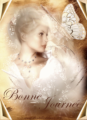 Bonne journée Gif animé avec femme romantique