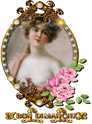 bon dimanche gif animé vintage avec portrait de femme