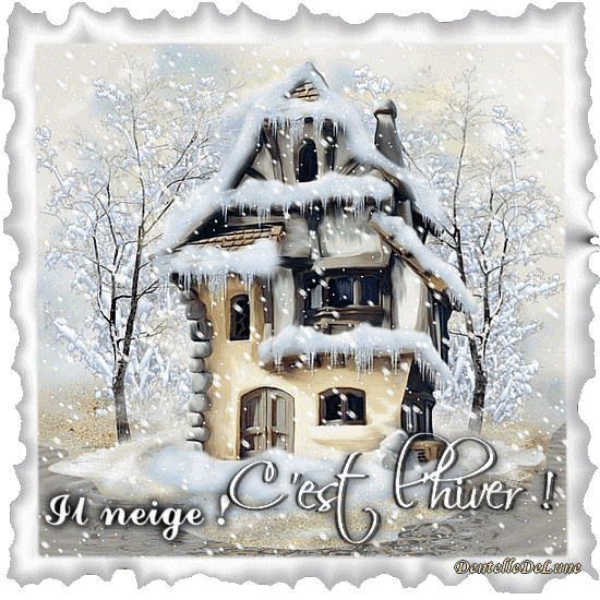 il neige - c'est l'hiver - gif animé