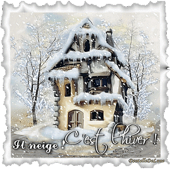 il neige - c'est l'hiver - gif animé