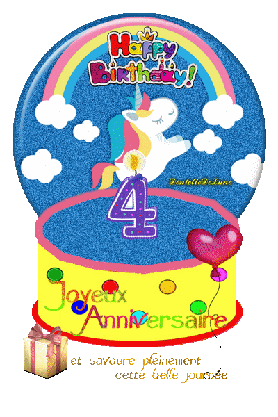 Joyeux Anniversaire Gif Anime Enfants 4 Ans Unicorn Licorne Gateau Les Gifs Animes De Dentelledelune