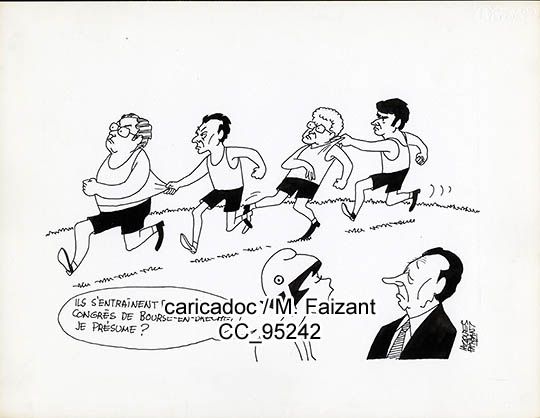 99 dessins de presses et caricatures de Michel Rocard par Faizant